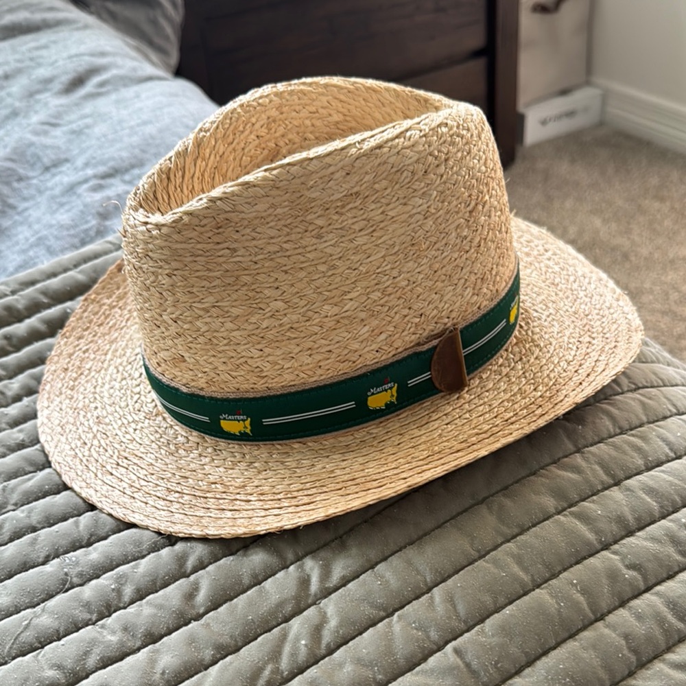 Masters Straw Fedora with Green Band